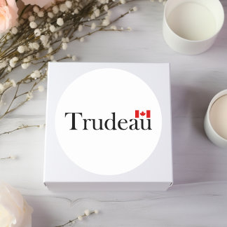 Adesivo Redondo Justin Trudeau Oficial Canadense Flag Light-Color