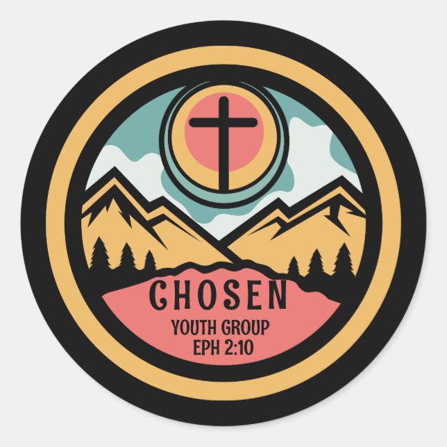 Adesivo Redondo Juventude cristã escolhida (Frente)