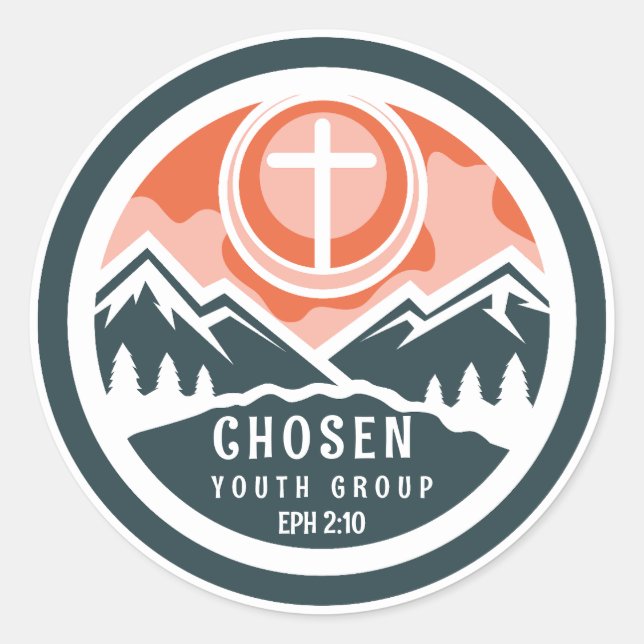 Adesivo Redondo Juventude Cristã Escolhida II (Frente)