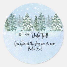 Adesivo Redondo JW Stickers "mas primeiro... texto diário!" e Ps 9