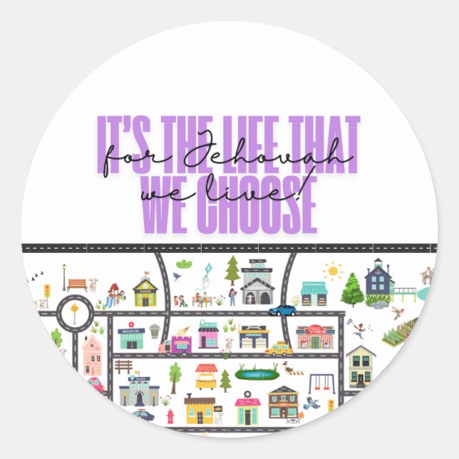 Adesivo Redondo JW Stickers para Pioneiros! (Frente)