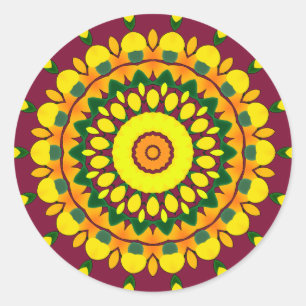 Adesivo Redondo K131 Amarelo e Verde