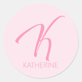 Adesivo Redondo K Monograma Personalizado