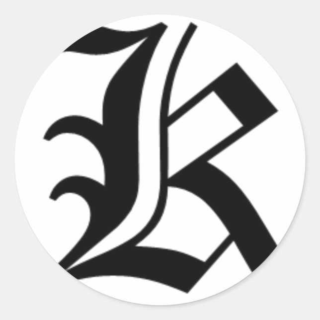 Adesivo Redondo K-text Antigo Inglês (Frente)