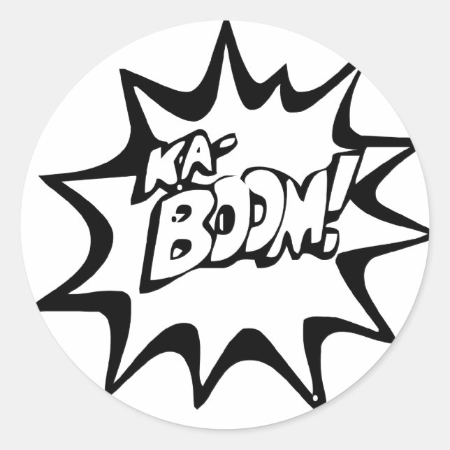 Adesivo Redondo Kaboom Stickers (Frente)