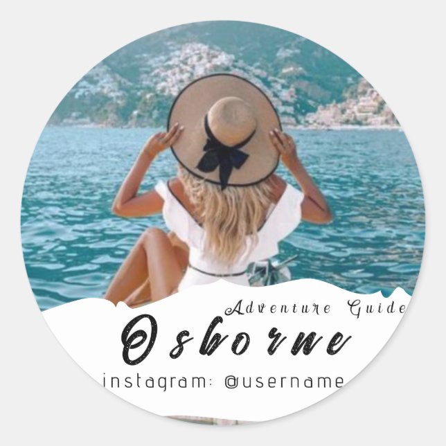 Adesivo Redondo Kaft Rocky Mountain Adventure Guide Business (Frente)