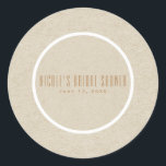 Adesivo Redondo Kaft White Rustic Mínimo Simples Favor de Casament<br><div class="desc">Personalizar com qualquer texto</div>