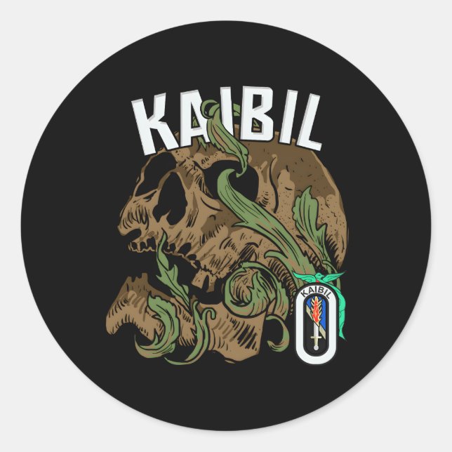 Adesivo Redondo Kaibil Guatemala Kaibiles Força Especial Fuerzas E (Frente)