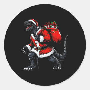 Adesivo Redondo Kaiju Papai noel Natal Santazilla Monstro Japonês