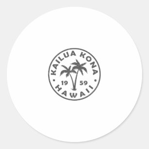 Adesivo Redondo Kailua-kona Havaí Palmeira Homens Mulheres Meninas