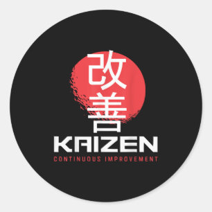 Adesivo Redondo Kaizen Continuous Melhoramento Kai Zen Mot Japonês
