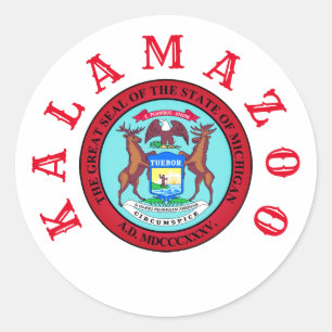 Adesivo Redondo Kalamazoo, Michigan Classic Round Sticker