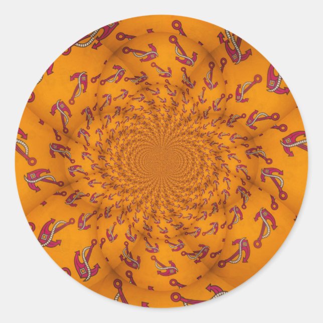 Adesivo Redondo Kaleidoscope Anchor Impressão de Arte (Frente)