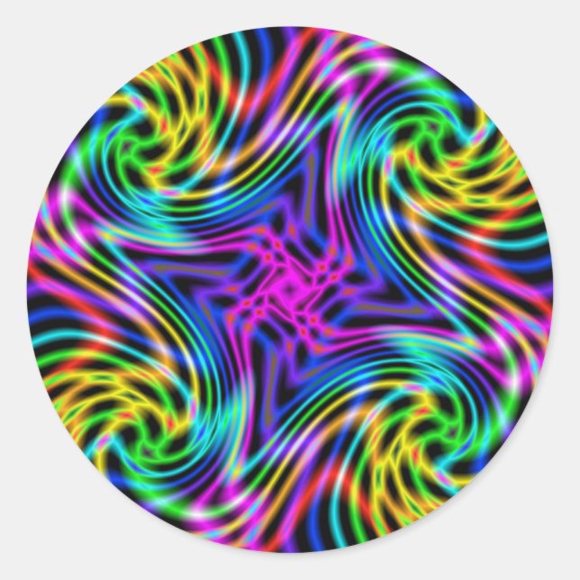 Adesivo Redondo Kaleidoscope Raios (Frente)