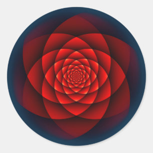 Adesivo Redondo Kaleidoscope ROSA vermelho + a sua ideia