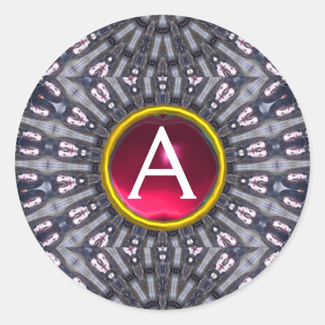 Adesivo Redondo KALEIDOSCÓPIO PSIQUEDÉLICO/MEMÓRIA MÍSTICA monogra (Frente)