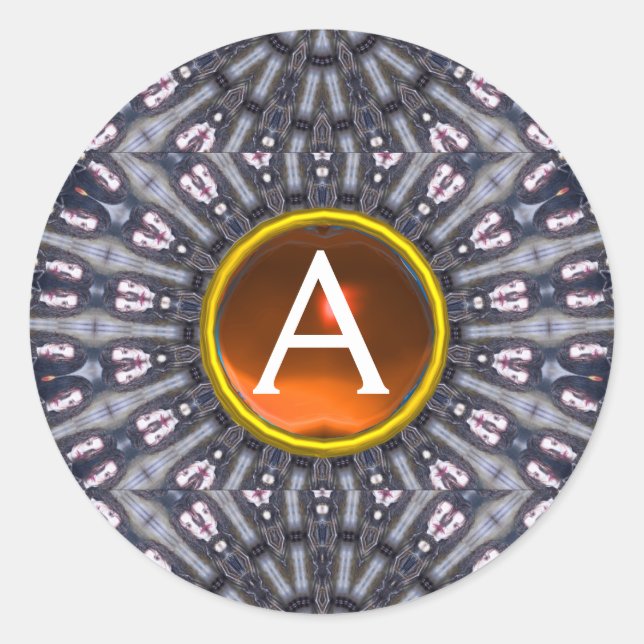 Adesivo Redondo KALEIDOSCÓPIO PSIQUEDÉLICO/MEMÓRIA MÍSTICA monogra (Frente)