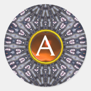 Adesivo Redondo KALEIDOSCÓPIO PSIQUEDÉLICO/MEMÓRIA MÍSTICA monogra