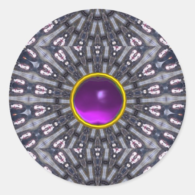 ADESIVO REDONDO KALEIDOSCÓPIO PSIQUEDÉLICO/MEMÓRIAS MÍSTICAS (Frente)