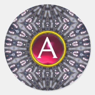 Adesivo Redondo KALEIDOSCÓPIO PSIQUEDÉLICO/Monograma das MEMÓRI