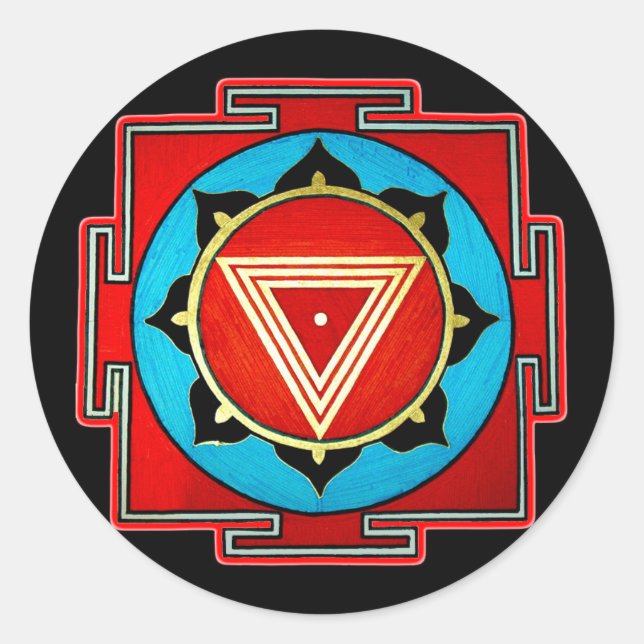 Adesivo Redondo Kali Yantra Sticker (Frente)