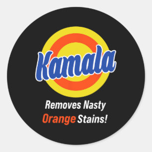 Adesivo Redondo Kamala 2024 Retira Banhos Laranja Desagradáveis Vo