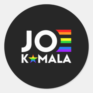 Adesivo Redondo Kamala Biden Harris 2020 Lgbt Orgulho gay Flag Dem