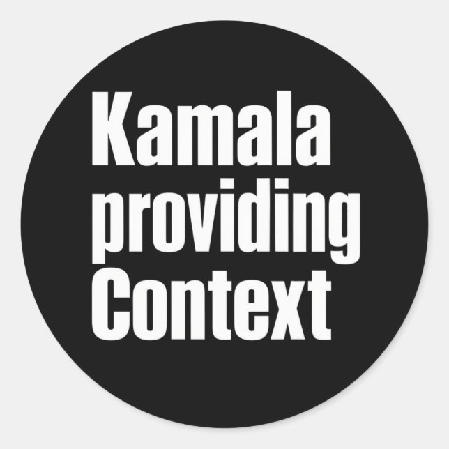 Adesivo Redondo Kamala Brat Verde Lima Fornecendo Contexto (Frente)