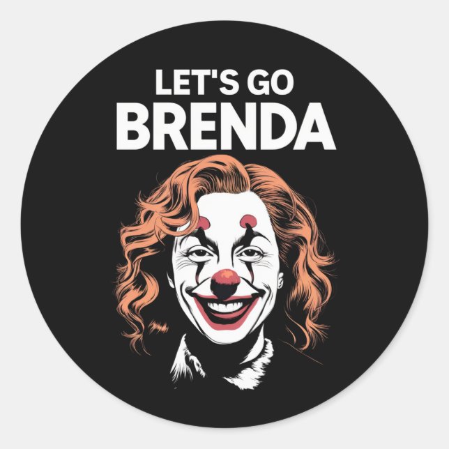 Adesivo Redondo Kamala Clown Vamos Go Brenda (Frente)