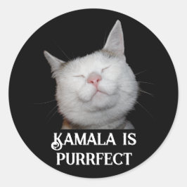 Adesivo Redondo Kamala é Purrfect