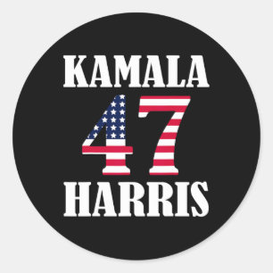 Adesivo Redondo Kamala Hariss 47 Eleições 2024
