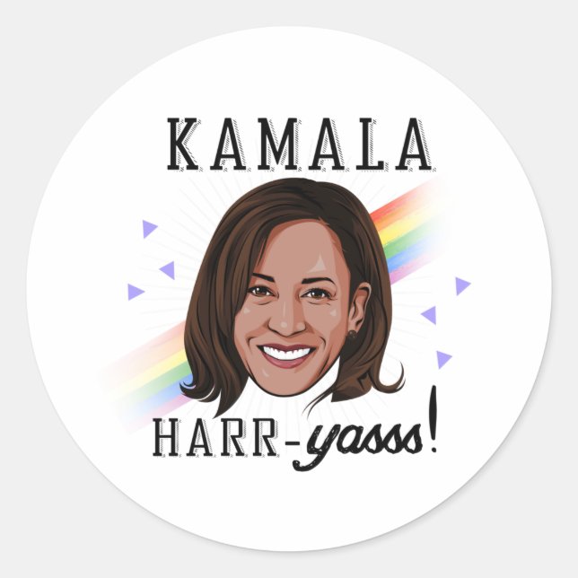 Adesivo Redondo Kamala Harr-Yasss (Frente)