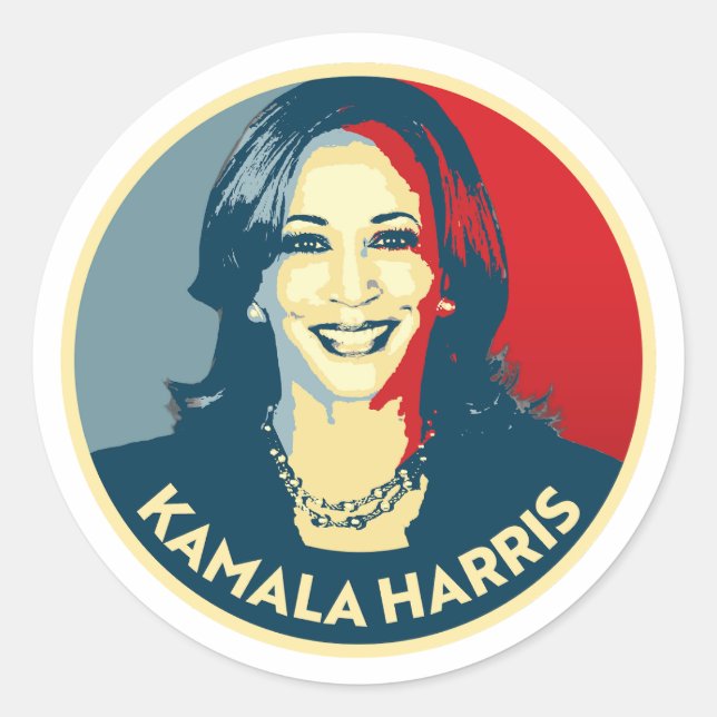 Adesivo Redondo Kamala Harris (Frente)