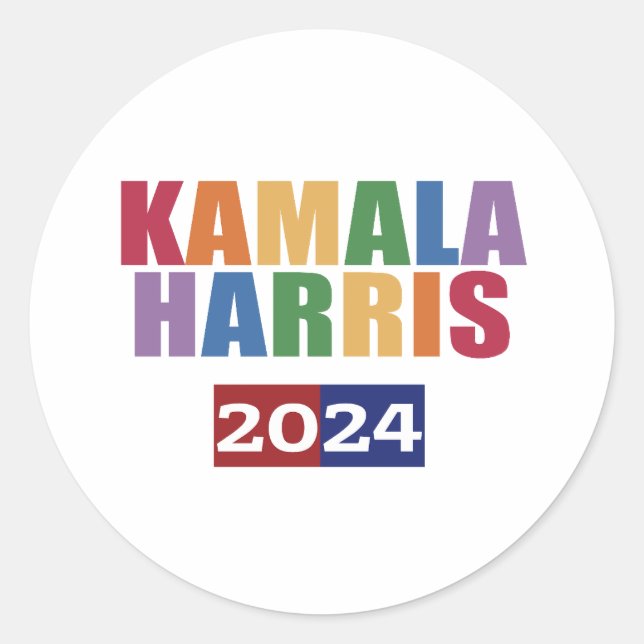 Adesivo Redondo Kamala Harris. (Frente)