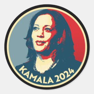 Adesivo Redondo Kamala Harris 2024