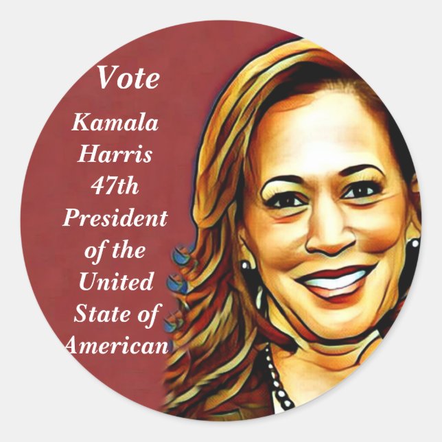 Adesivo Redondo Kamala Harris - 2024_ (Frente)