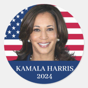 Adesivo Redondo Kamala Harris 2024