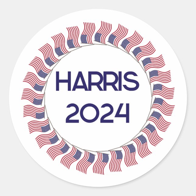 Adesivo Redondo Kamala Harris 2024 (Frente)