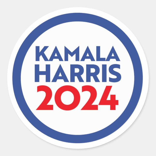 Adesivo Redondo Kamala Harris 2024 (Frente)