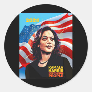 Adesivo Redondo Kamala Harris 2024 2