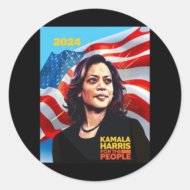 Adesivo Redondo Kamala Harris 2024 2 (Frente)