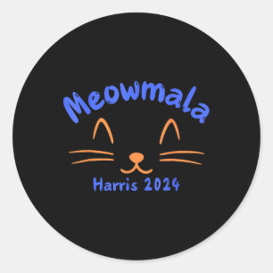 Adesivo Redondo Kamala Harris 2024 Cat Lady For Kamala Funny Cat
