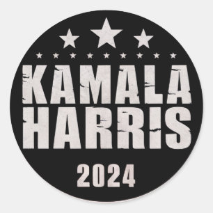 Adesivo Redondo Kamala Harris 2024 Para Presidente Retro Eleição