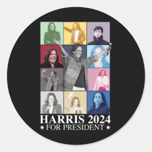Adesivo Redondo Kamala Harris 2024 Senhora Presidente Democrata El