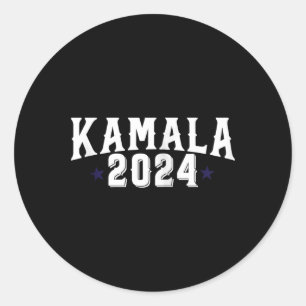 Adesivo Redondo Kamala Harris 2024 Senhora Presidente Eleição Camp