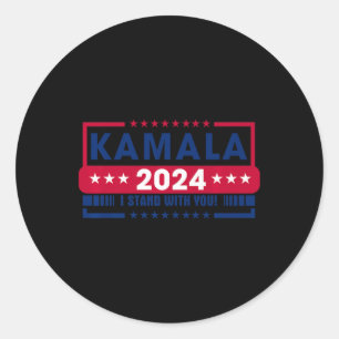 Adesivo Redondo Kamala Harris 2024 Senhora Presidente Kamala 47 Us