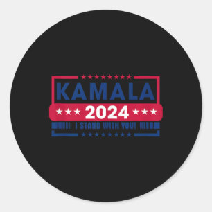 Adesivo Redondo Kamala Harris 2024 Senhora Presidente Kamala 47 Us