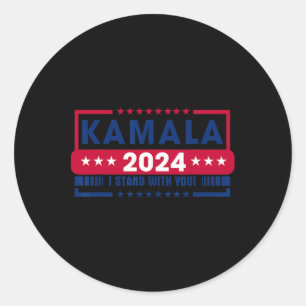 Adesivo Redondo Kamala Harris 2024 Senhora Presidente Kamala 47 Us