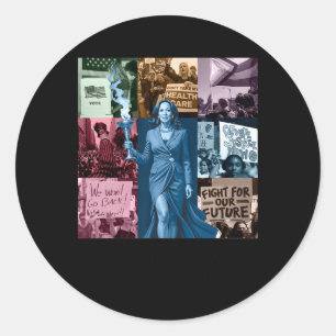 Adesivo Redondo Kamala Harris 2024 Tour Na Minha Era De Votação Ma