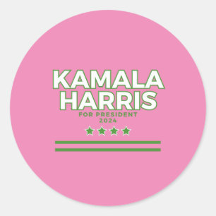 Adesivo Redondo Kamala Harris 2024 - Vinheta Presidencial